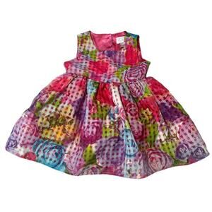 NWT The Children's Place Colorful Floral Ruffle Sleeveless Dress Size 9-12
